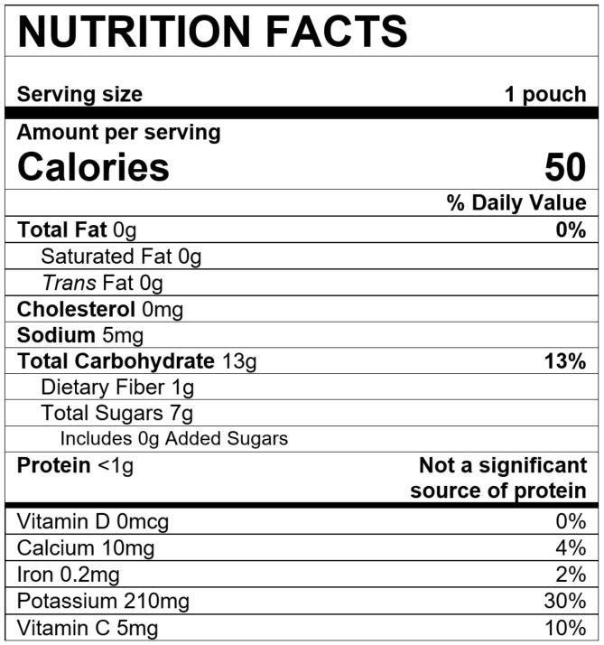 Nutrition Facts Squash Pear Peach with Basil